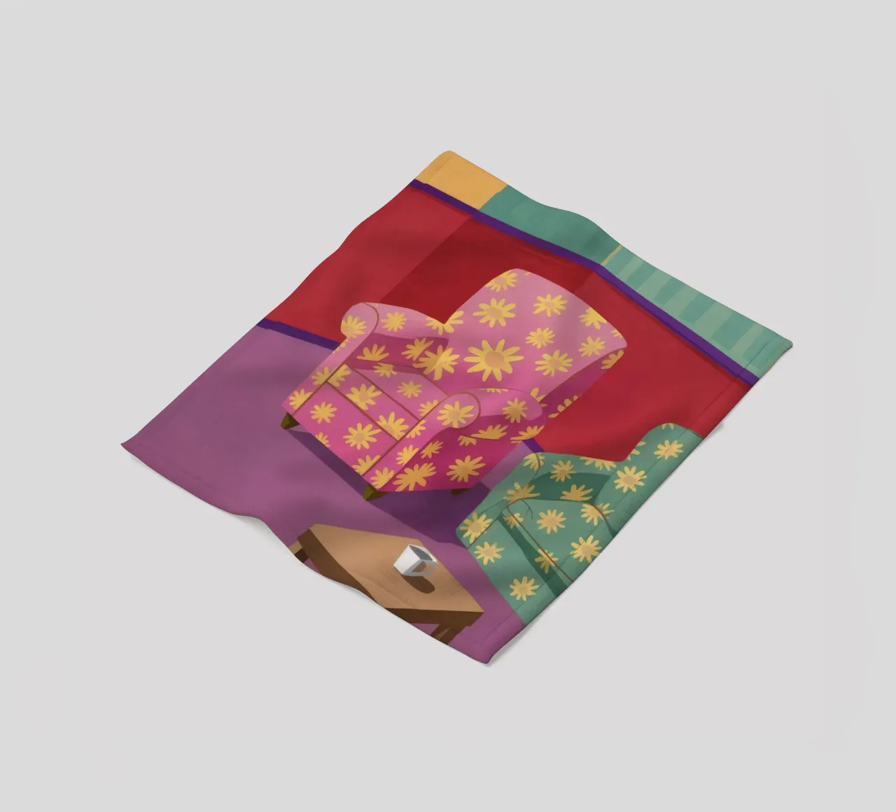 Pastel patchwork salon fleecedeken van Tiga Bersama