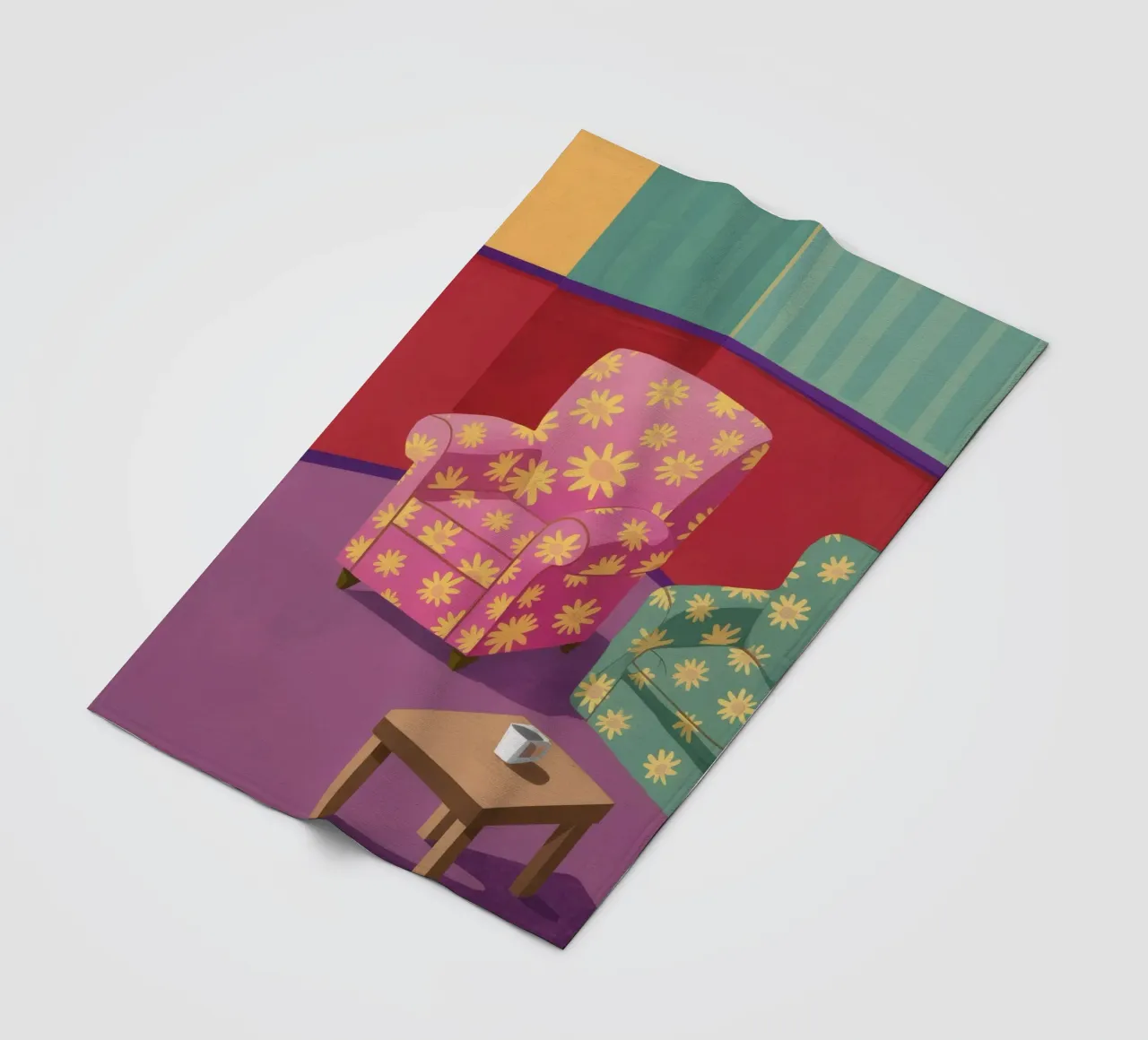 Pastel patchwork salon fleecedeken van Tiga Bersama