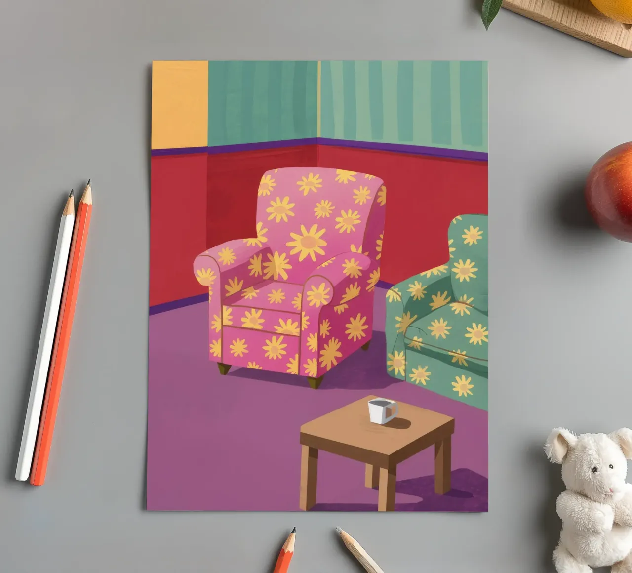 Pastel Patchwork Parlor sticker sheet by Tiga Bersama