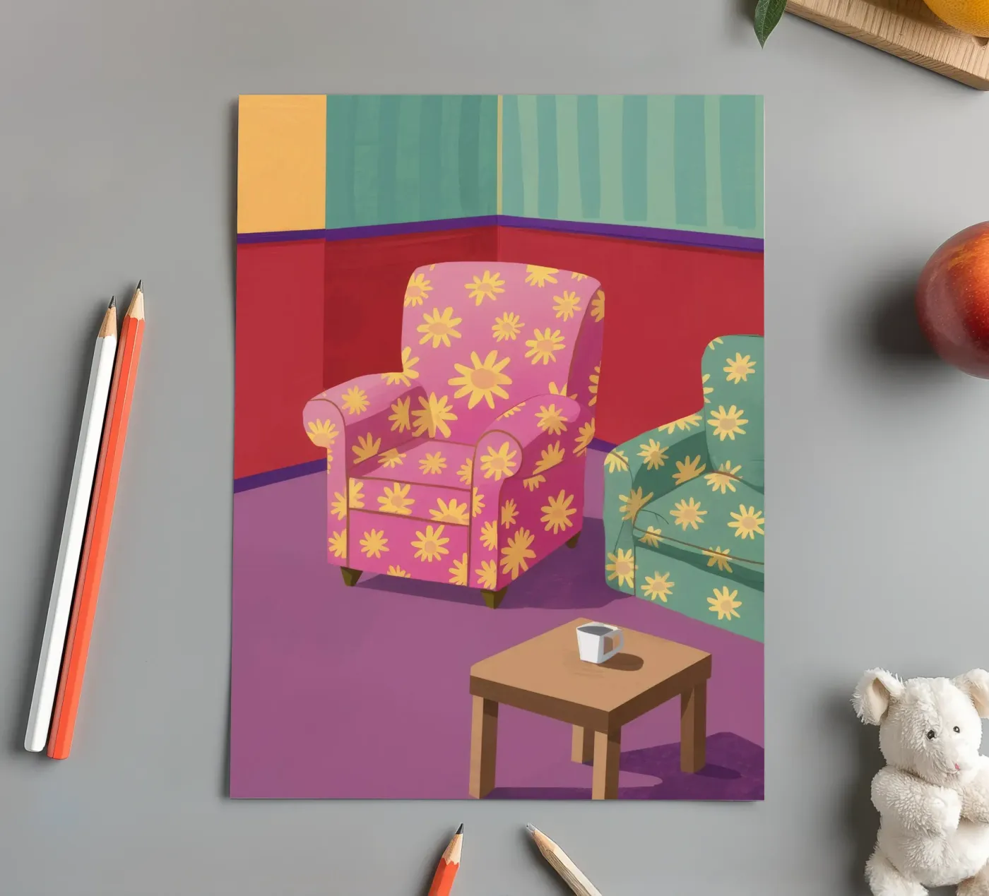 Pastel Patchwork Parlor sticker sheet by Tiga Bersama