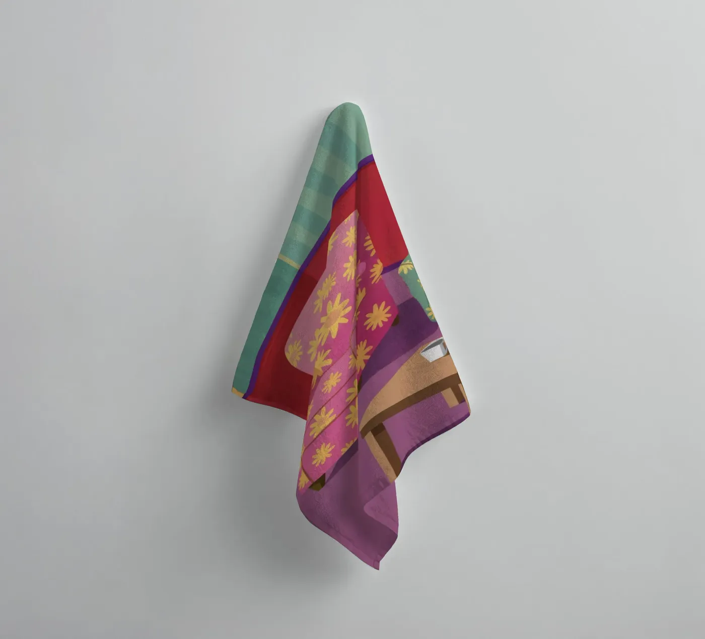 Pastel Patchwork Parlor serviette de bain de Tiga Bersama