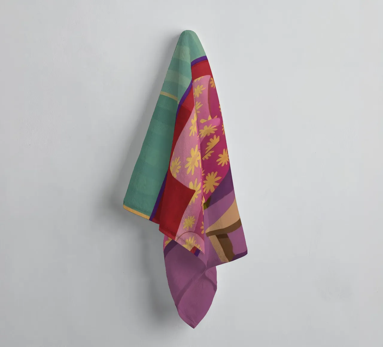 Pastel Patchwork Parlor towel by Tiga Bersama