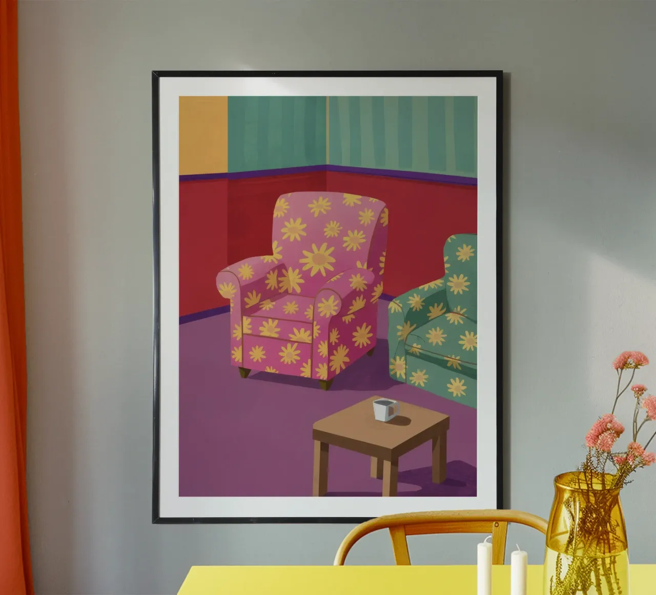 Salotto Patchwork Pastello poster da Tiga Bersama