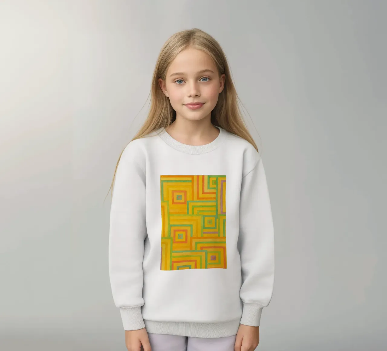 linea geometrica astratta quadrata felpa bambino da arkhanz