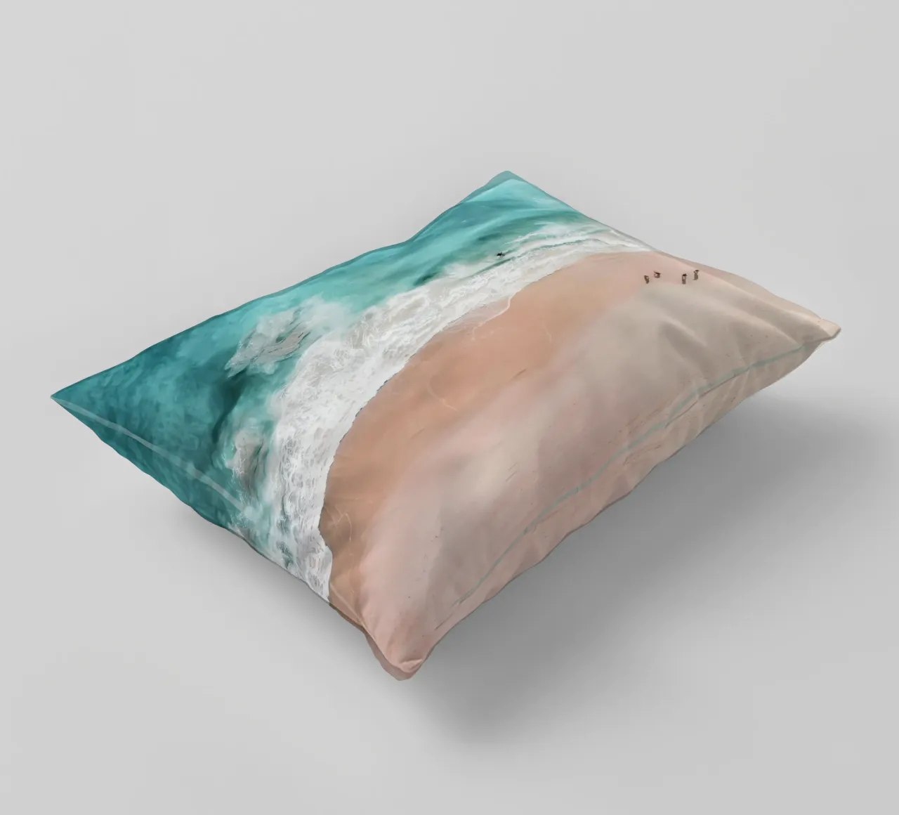 Pink Sand Beach Print cuscino da Nadjaa