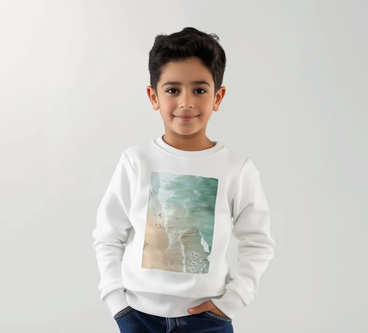 Soft Coastal Beach Scene felpa bambino da Nadjaa
