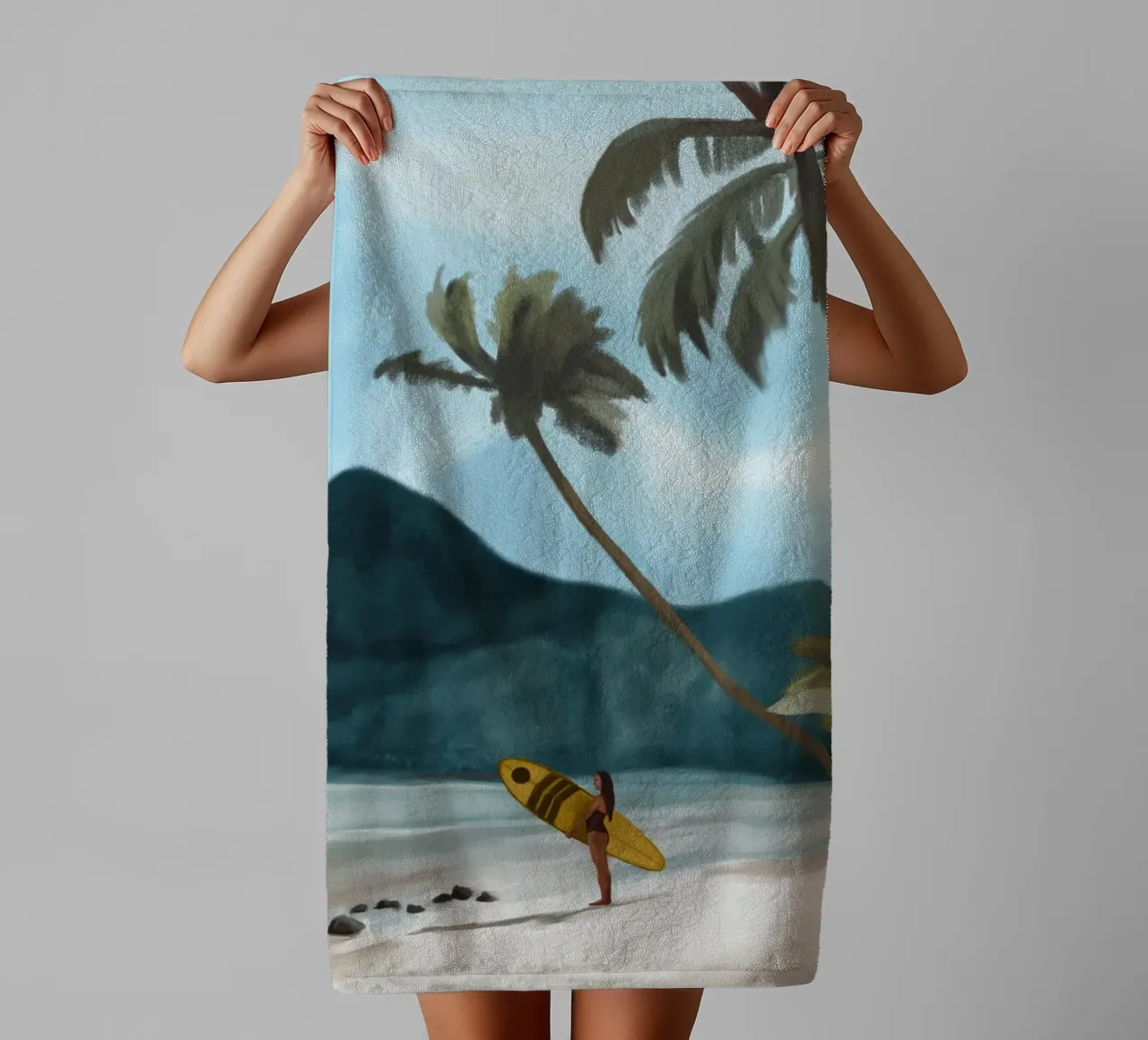 Wachten op de golven badhanddoek van Verse