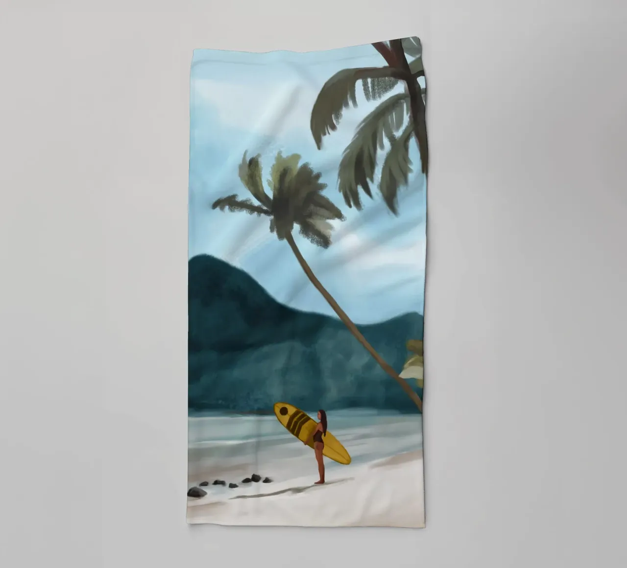 Wachten op de golven badhanddoek van Verse