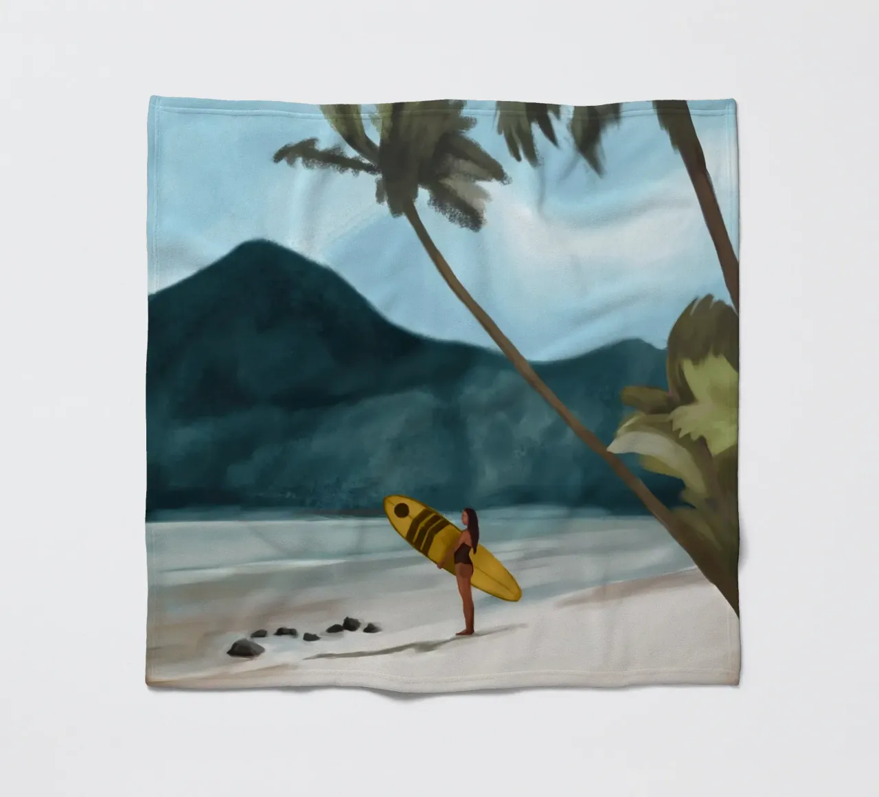 Waiting for the Waves fleece blanket by Verse