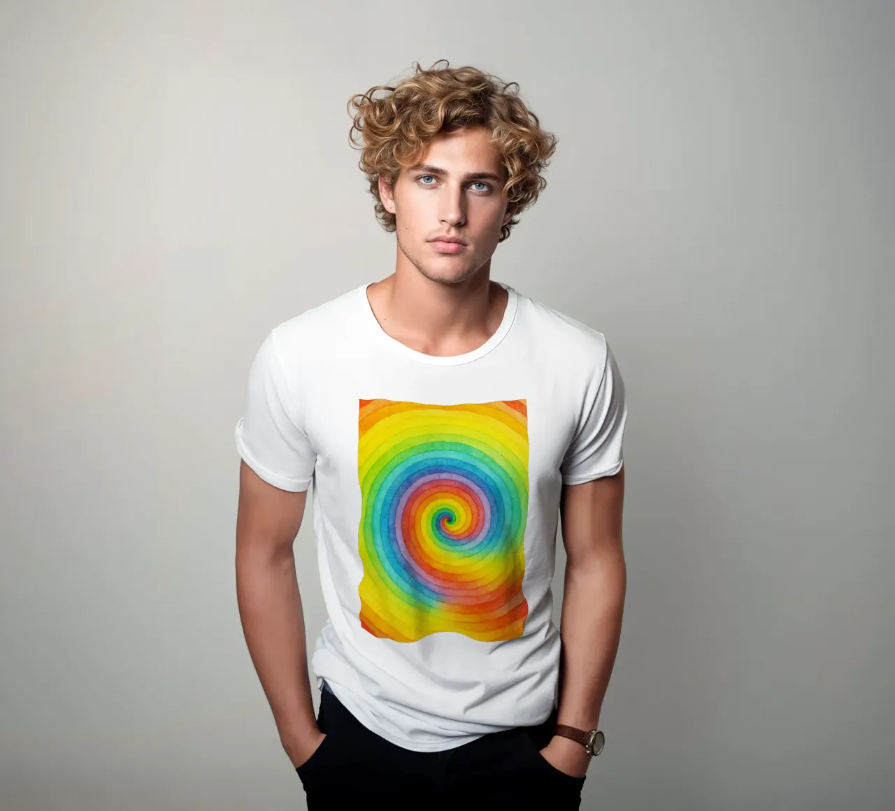 linea geometrica astratta a vortice t-shirt da arkhanz