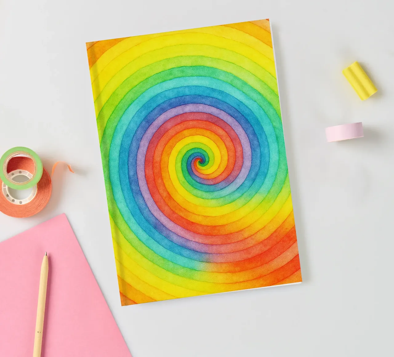 abstract geometric swirl line notebook by arkhanz