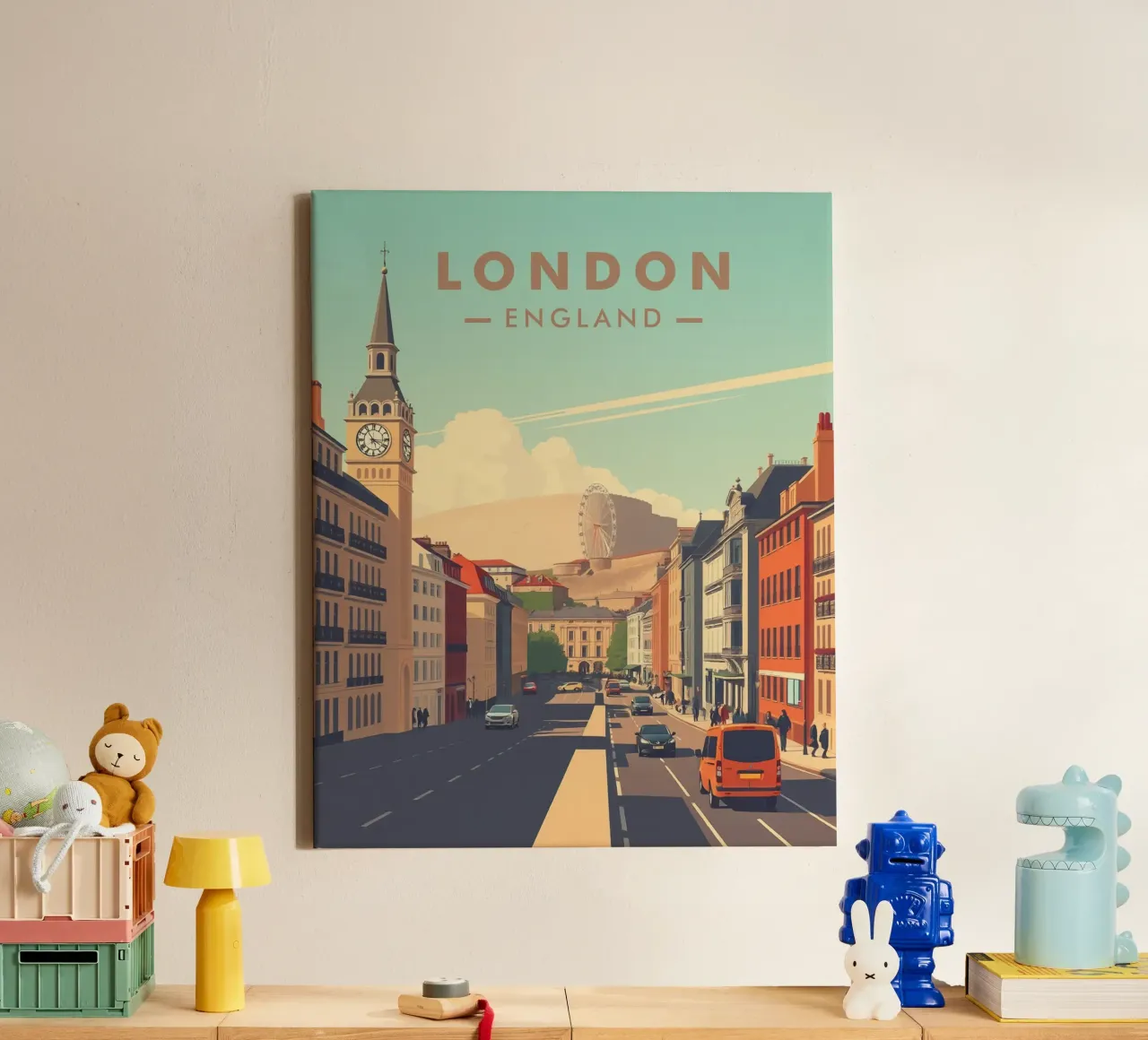 The View of London canvas with Floater frame by HicksShop