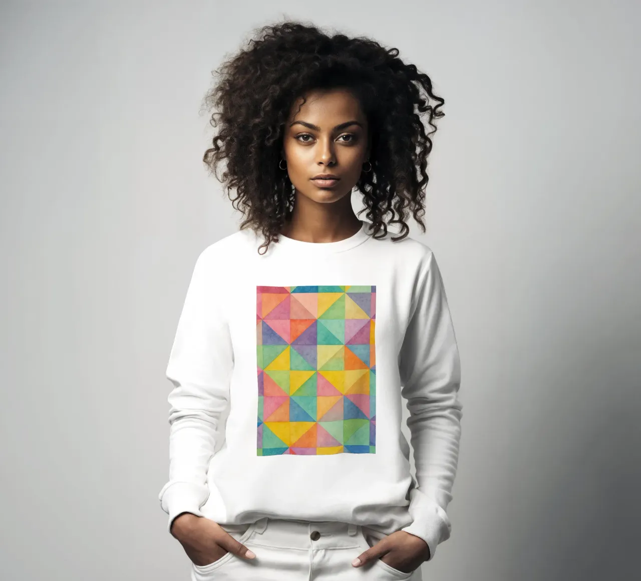 abstract geometric triangle line sweatshirt by arkhanz