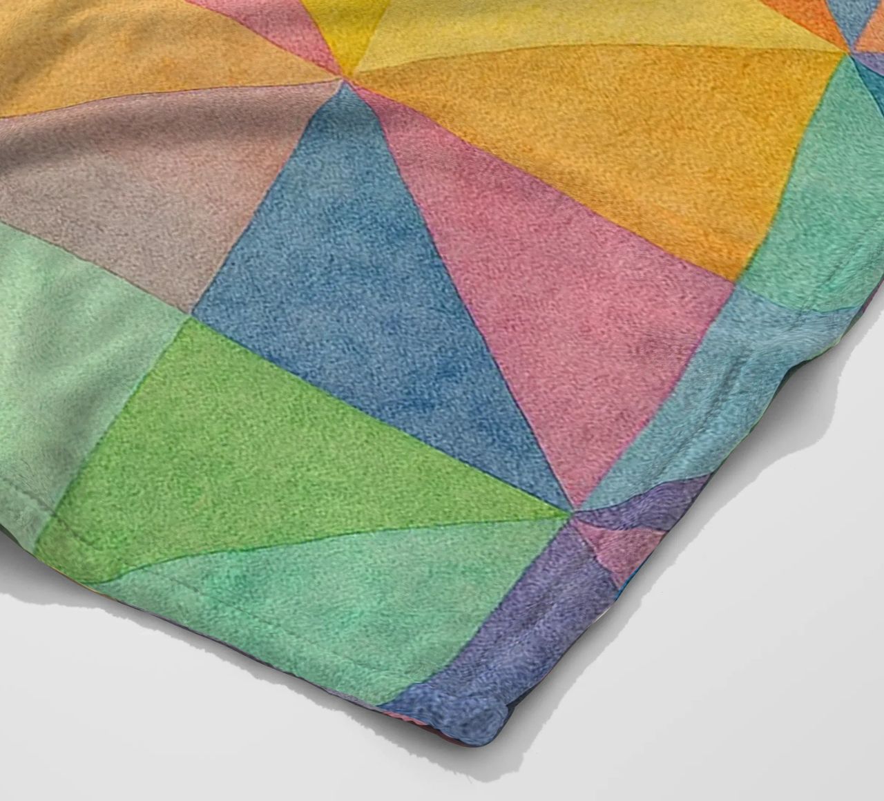 abstract geometric triangle line fleece blanket by arkhanz