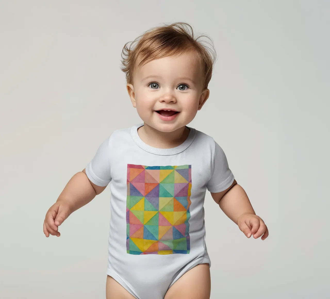linea geometrica astratta del triangolo body neonato maniche corte da arkhanz
