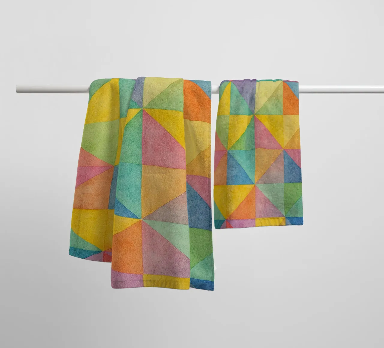 abstract geometric triangle line towel by arkhanz