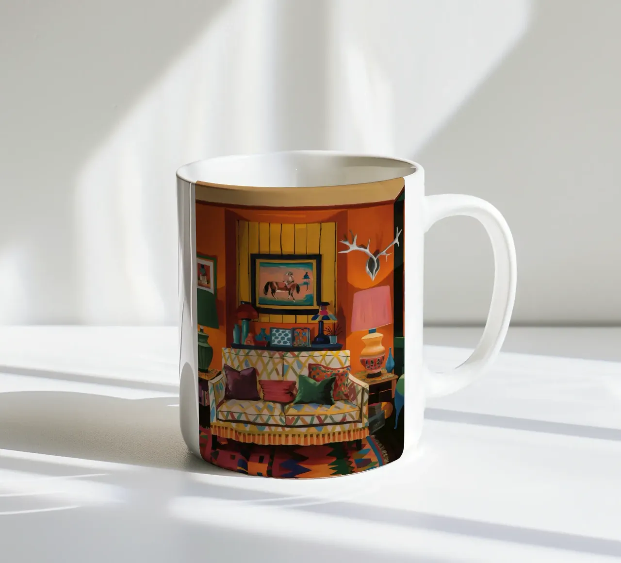 Divano in velluto Vista tazza in ceramica da Tiga Bersama