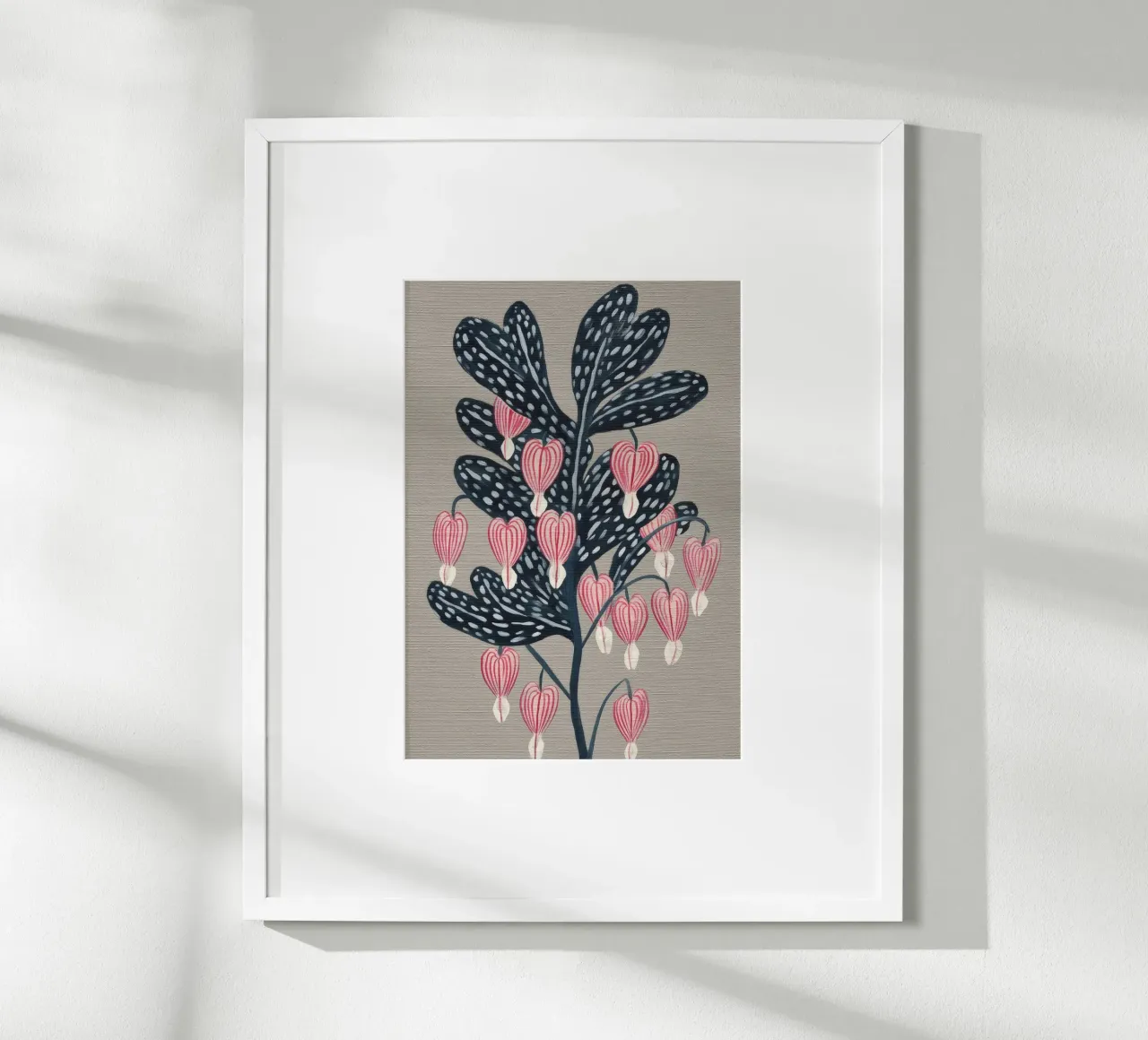 Bleeding Heart Flower Drawing poster da Flow Line