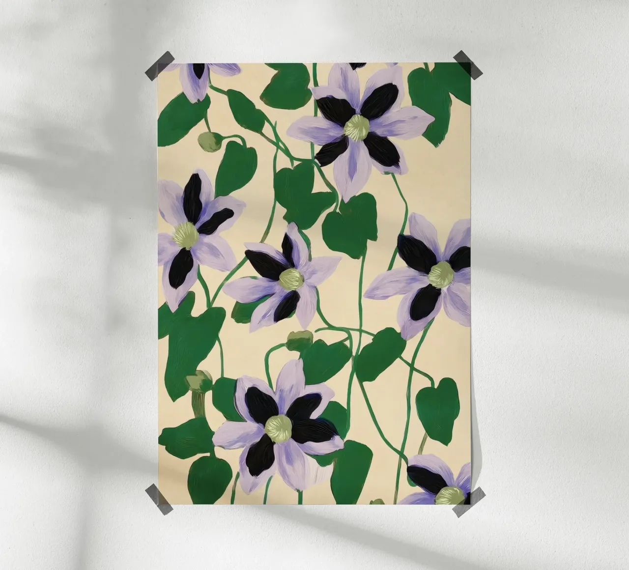 Clematis Botanical Illustration carta hahnemühle da Flow Line