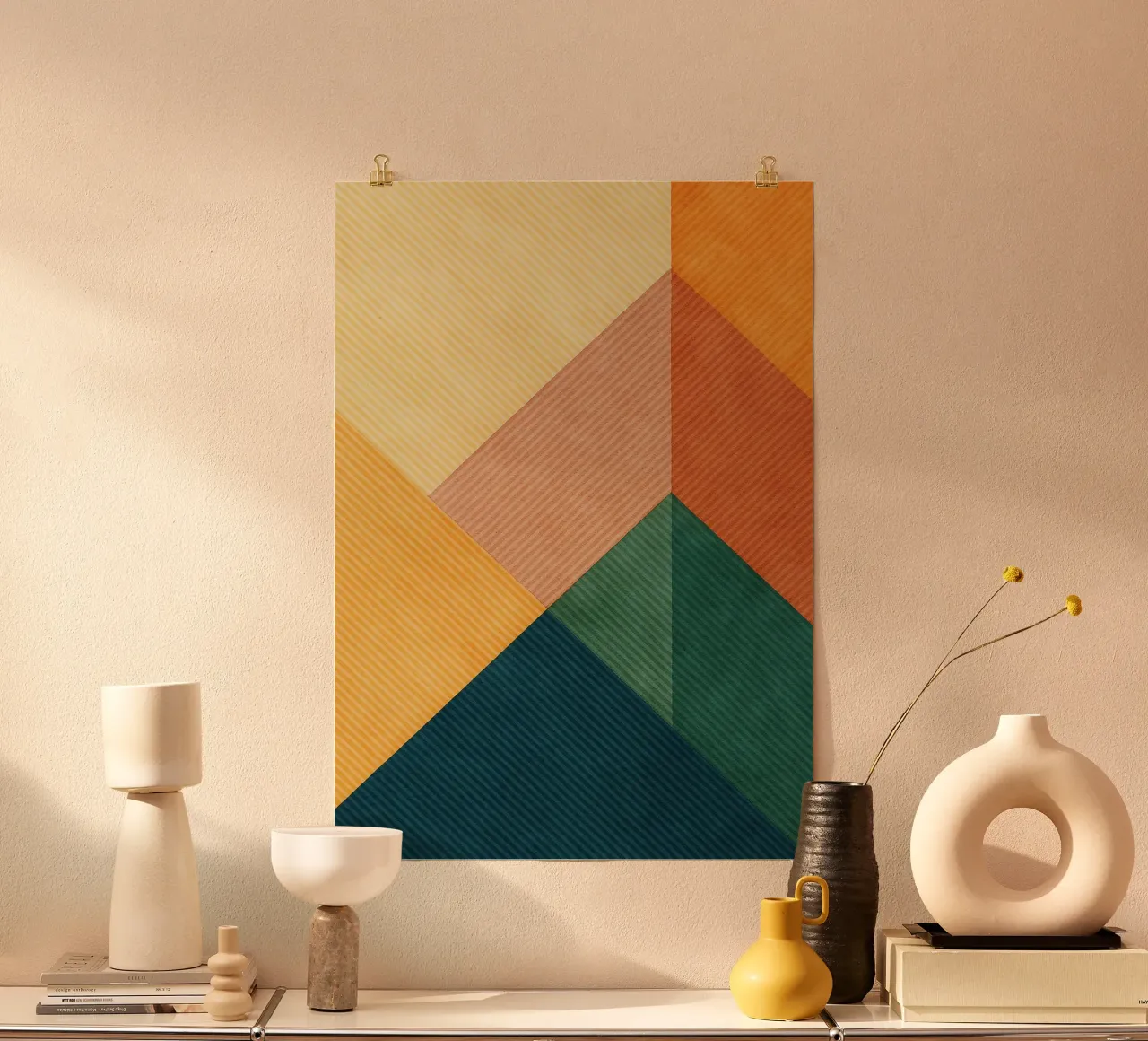 linea geometrica astratta triangolo montagna poster da arkhanz