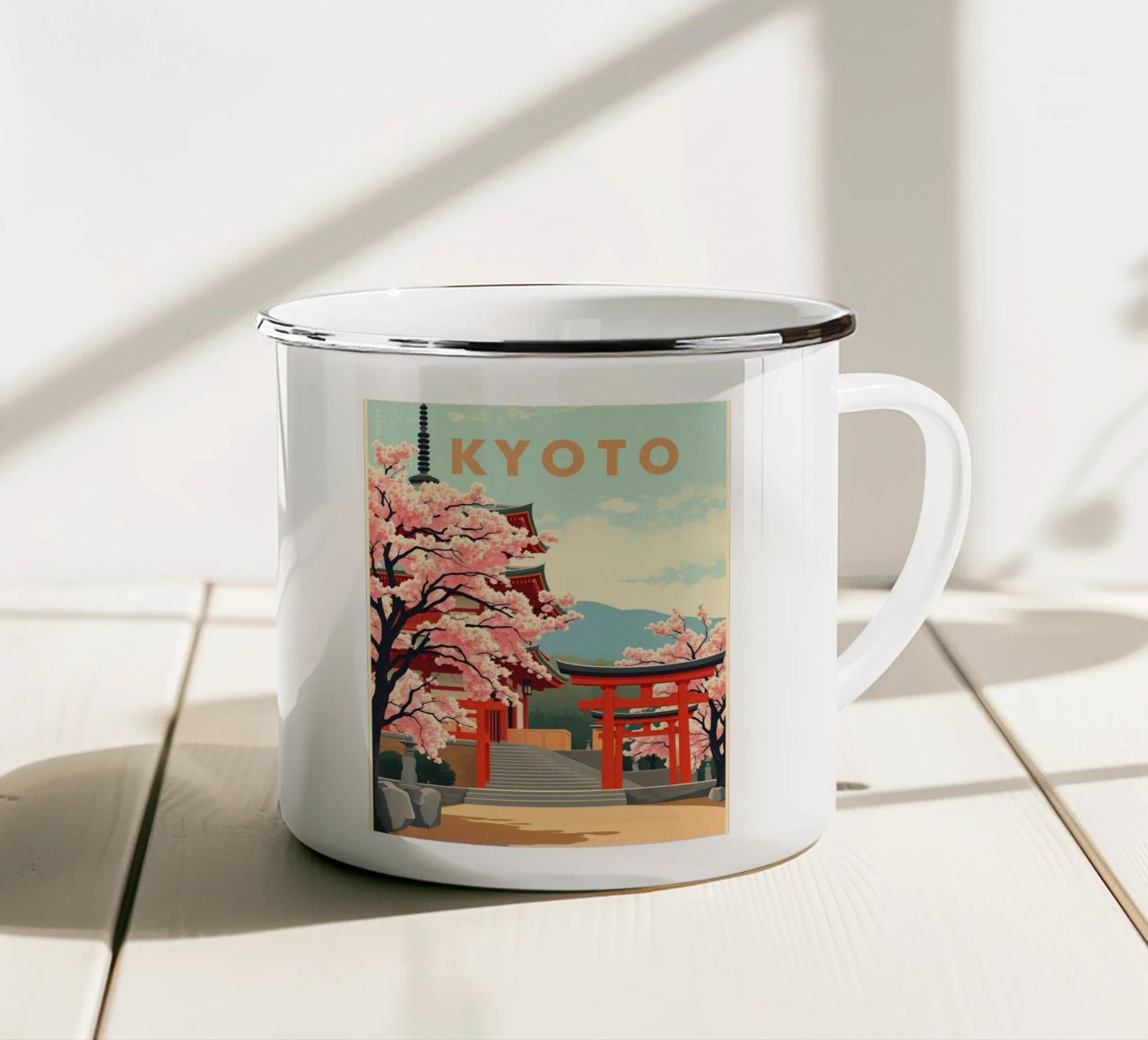 Sakura di Kyoto tazza in smalto da HicksShop