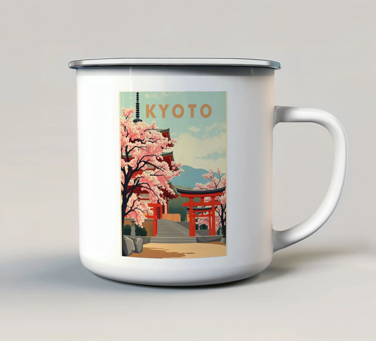 Sakura di Kyoto tazza in smalto da HicksShop