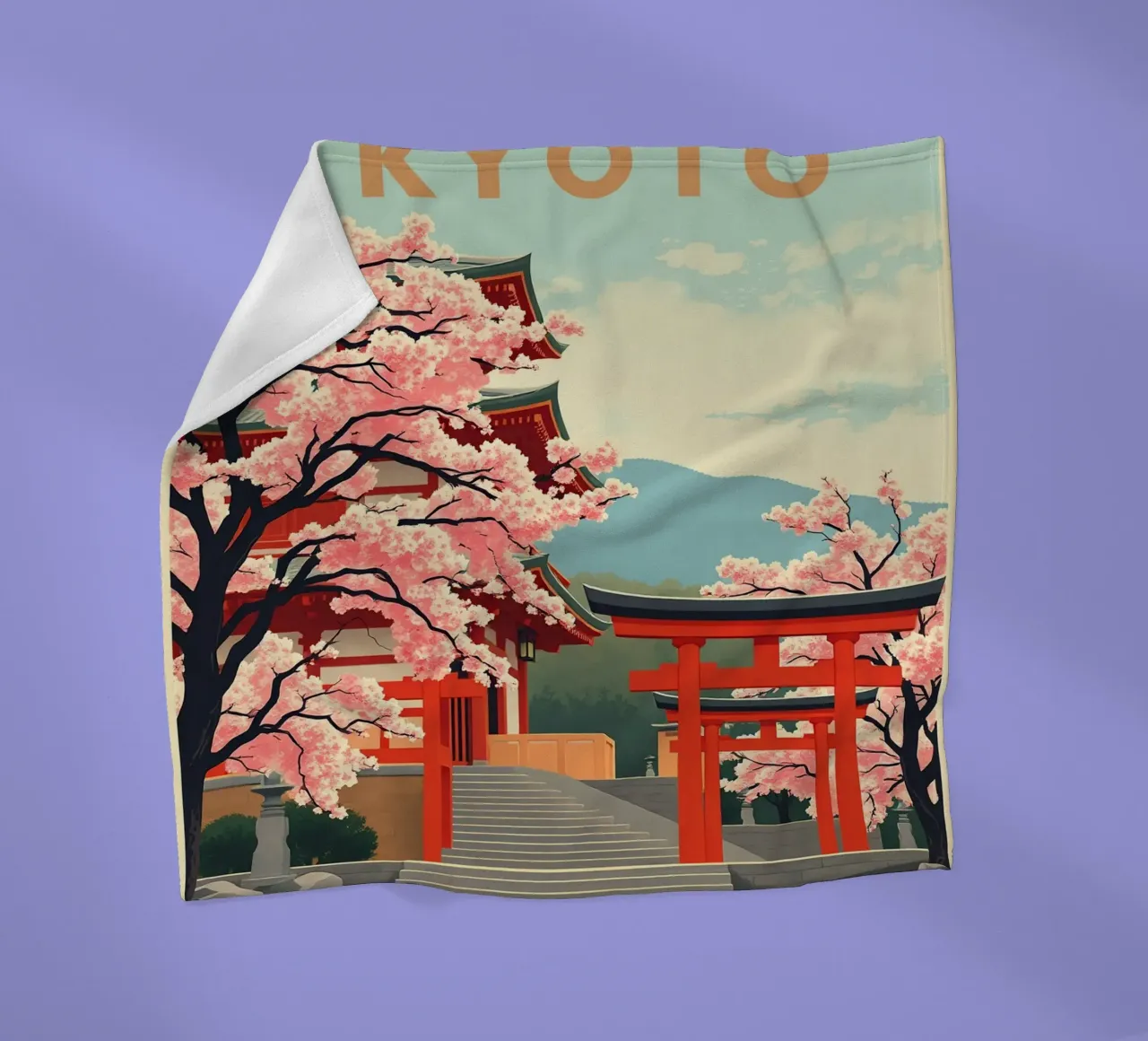 Sakura of Kyoto fleece blanket by HicksShop