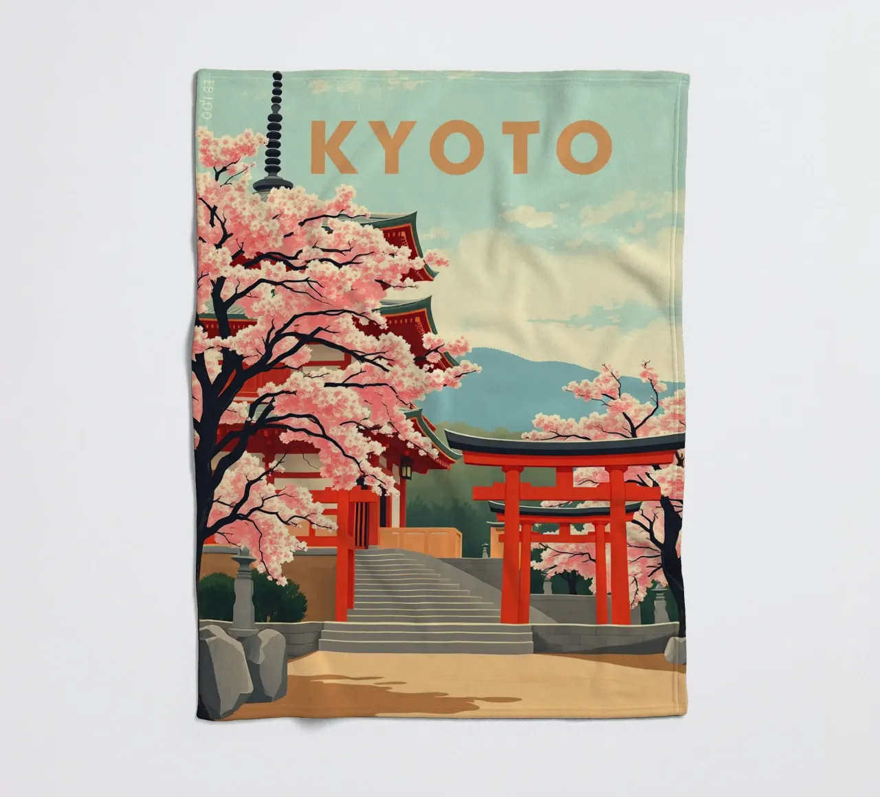 Sakura of Kyoto fleece blanket by HicksShop