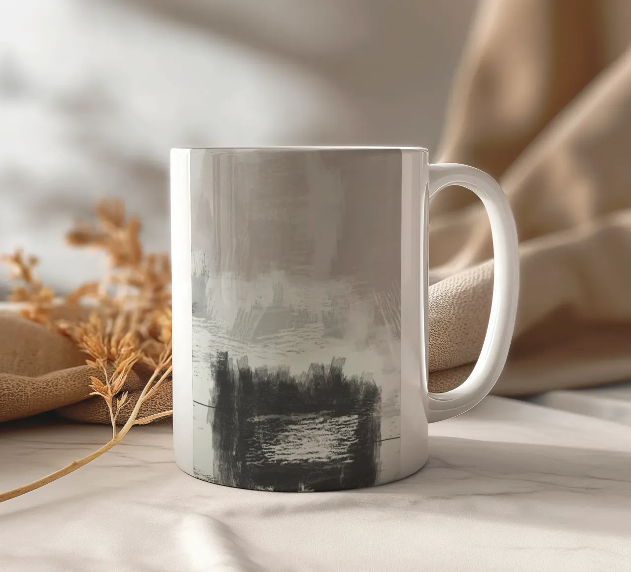 Abstract artwork with brush strokes tazza in ceramica da Imaginative