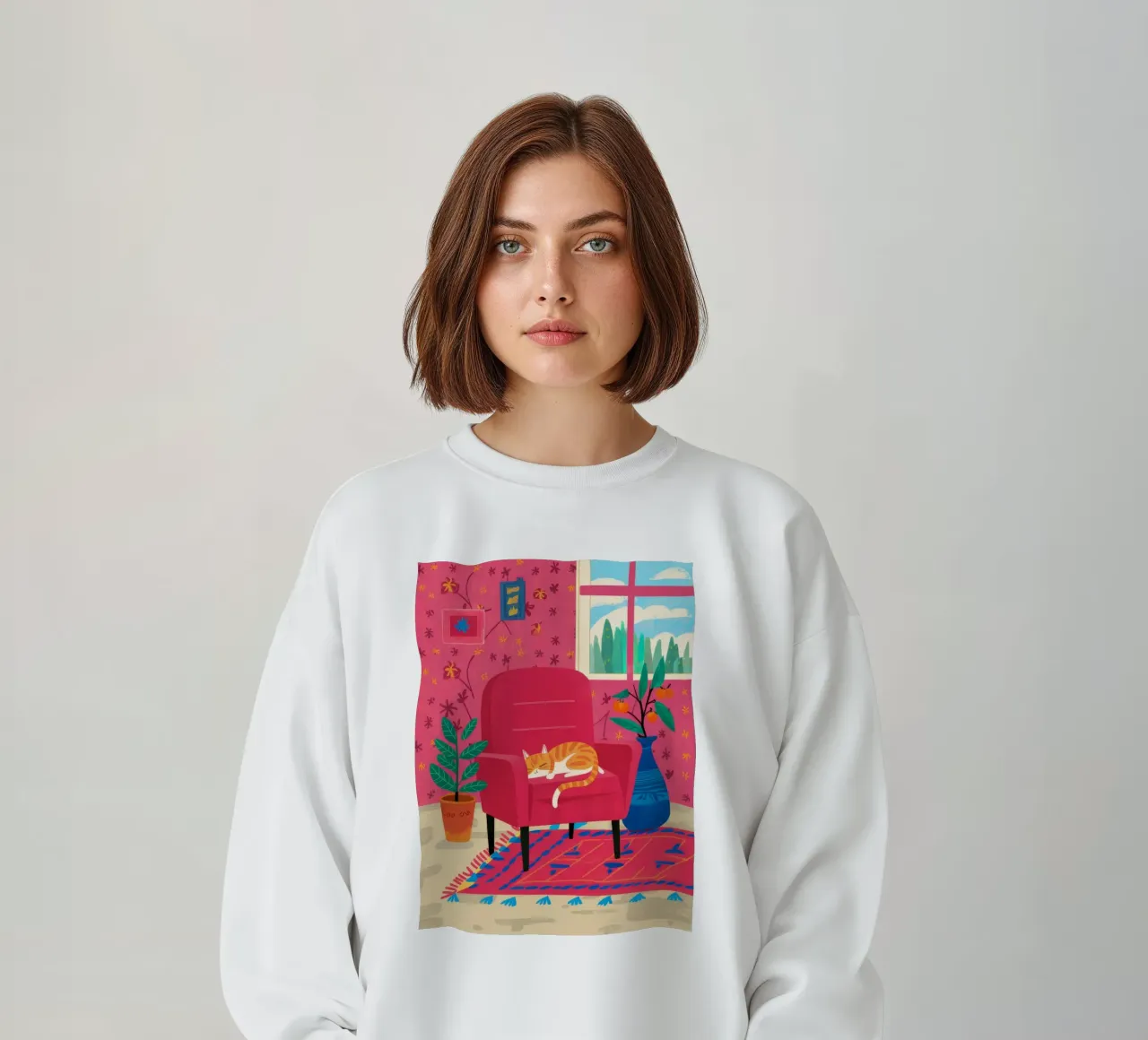 Sedia rossa Cat Repose felpa da Tiga Bersama