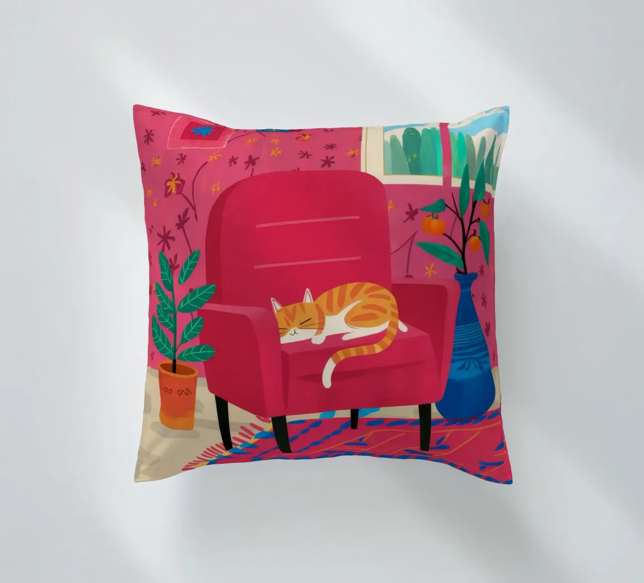 Sedia rossa Cat Repose cuscino da Tiga Bersama