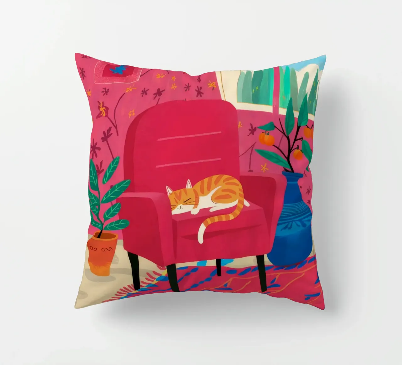 Sedia rossa Cat Repose cuscino da Tiga Bersama