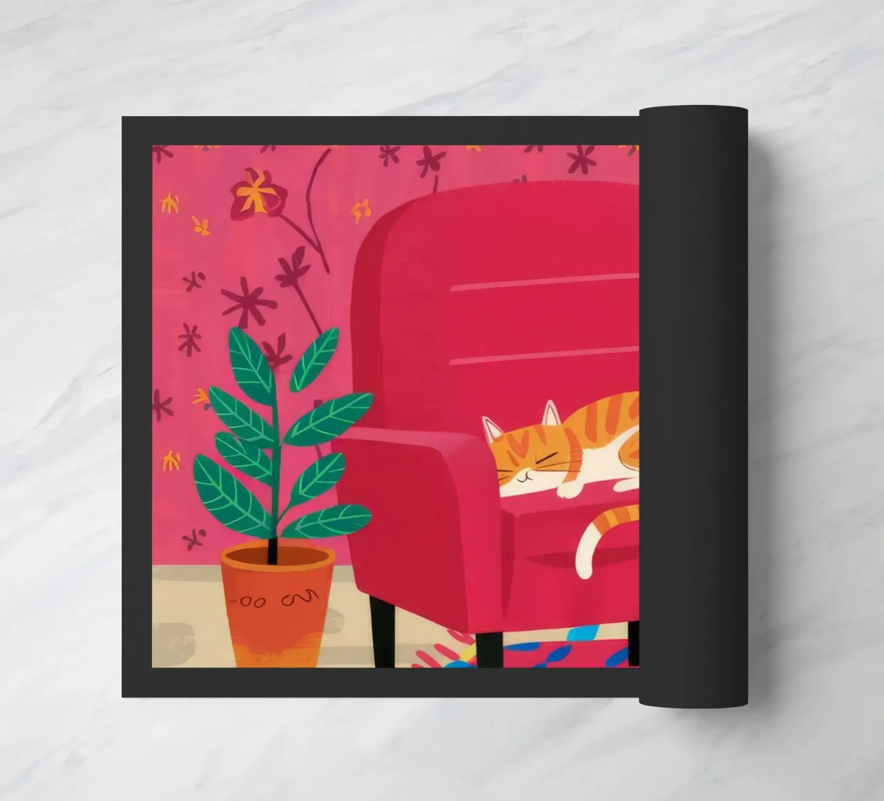 Sedia rossa Cat Repose zerbino da Tiga Bersama