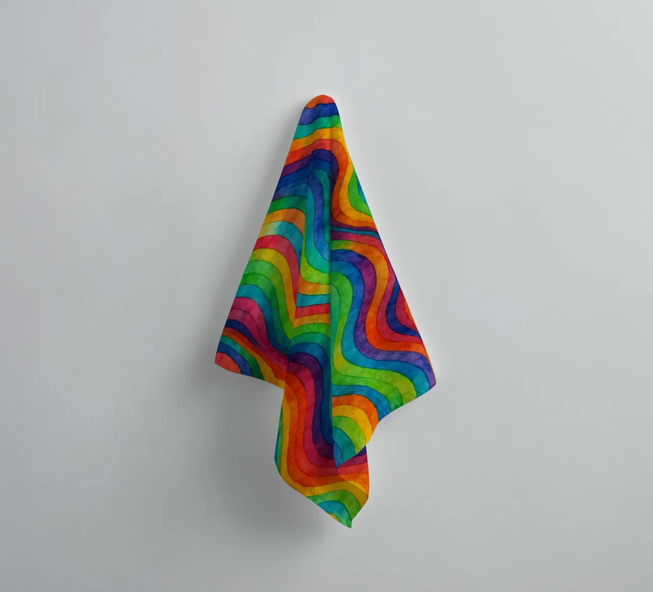 abstract geometric wave line towel by arkhanz