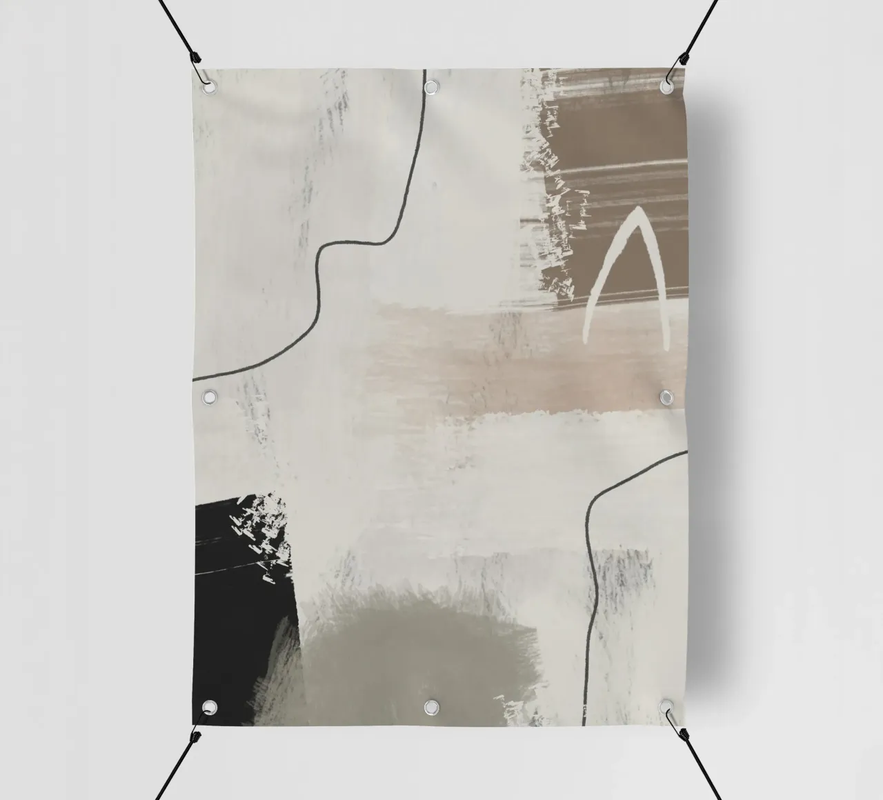 Abstract and modern artwork with brushstrokes in earth tones telo in pvc da Imaginative