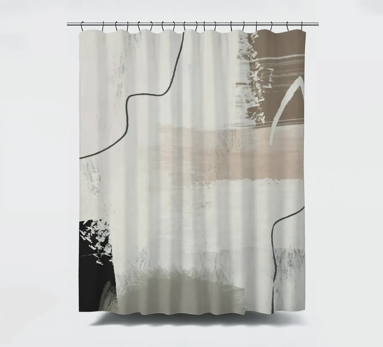 Abstract and modern artwork with brushstrokes in earth tones tenda da doccia da Imaginative