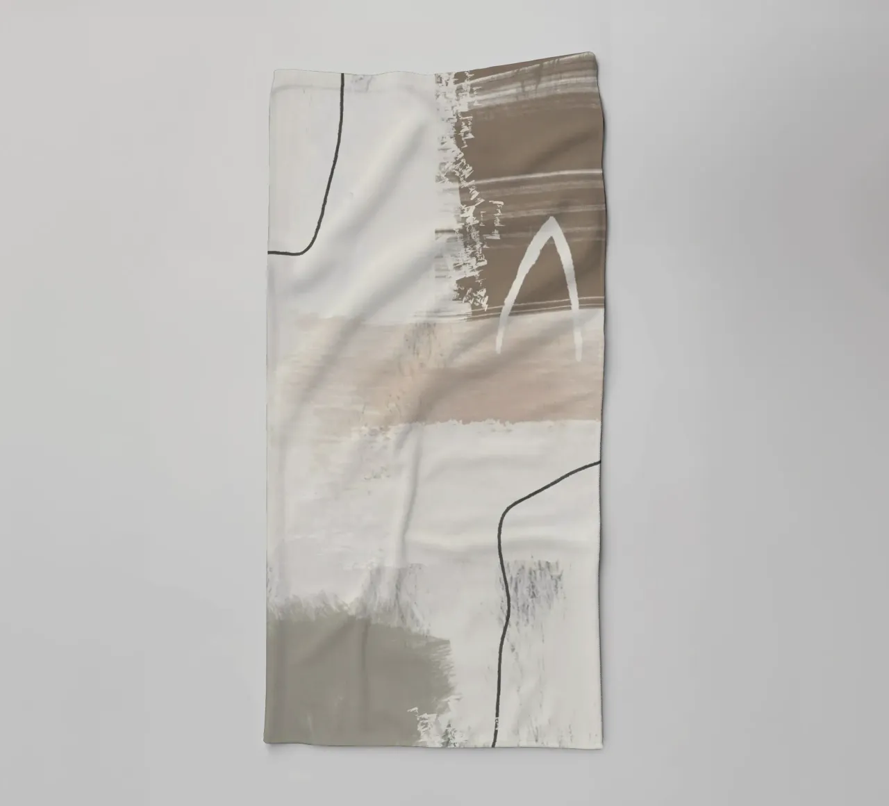 Abstract and modern artwork with brushstrokes in earth tones asciugamano da bagno da Imaginative