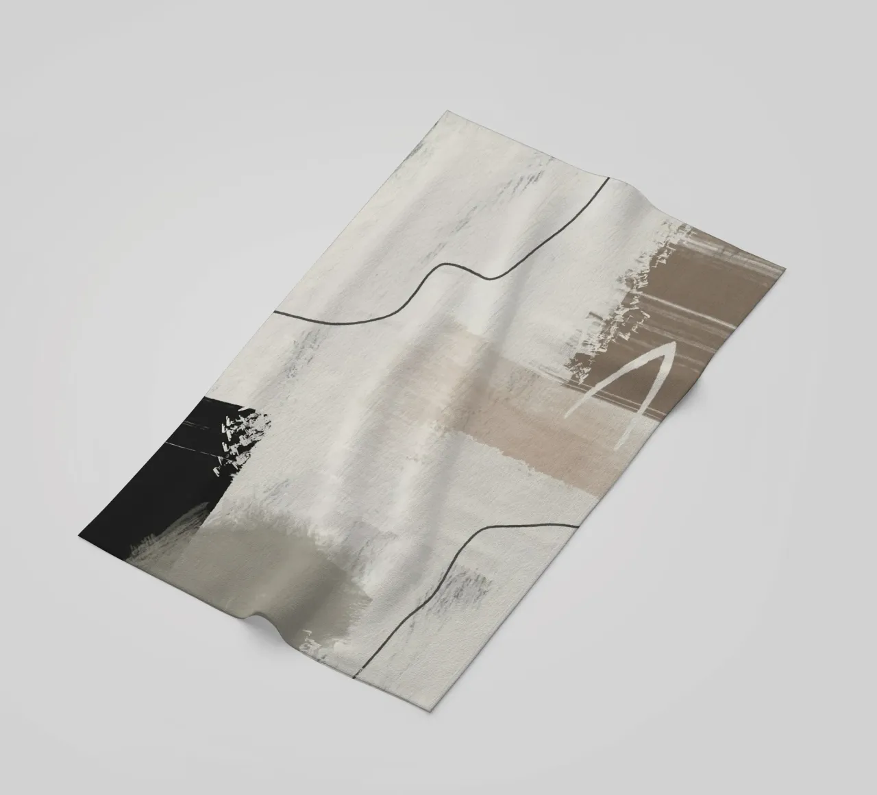Abstract and modern artwork with brushstrokes in earth tones telo mare da Imaginative