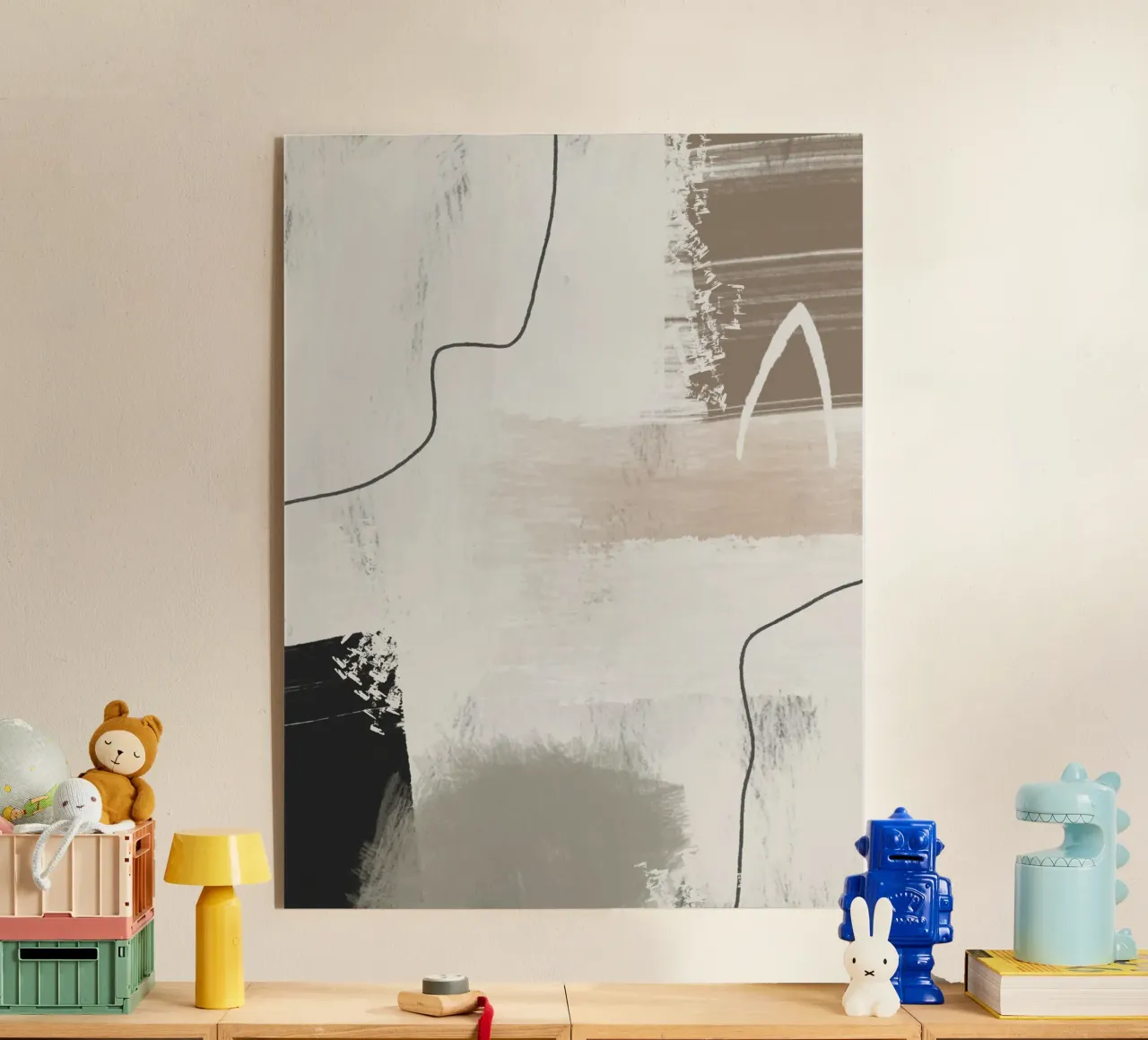 Abstract and modern artwork with brushstrokes in earth tones plexiglass da Imaginative