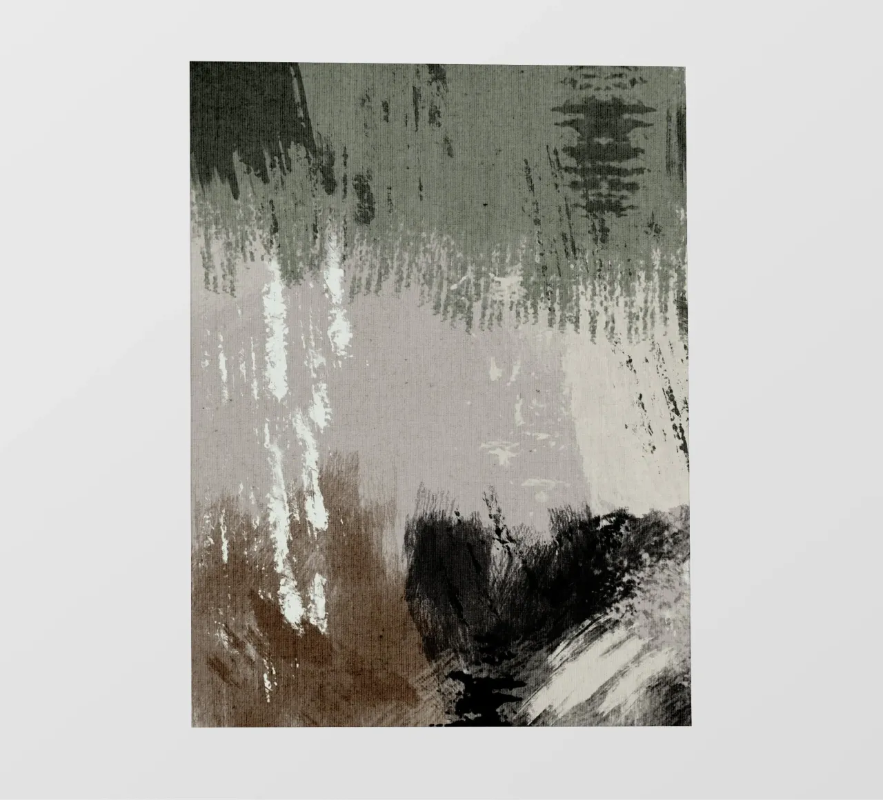 Abstract artwork with brushstrokes in beige, green, brown telo in pvc da Imaginative
