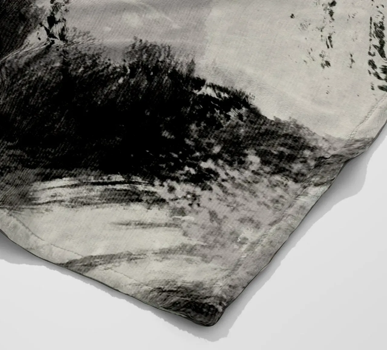 Abstract artwork with brushstrokes in beige, green, brown coperta in pile da Imaginative