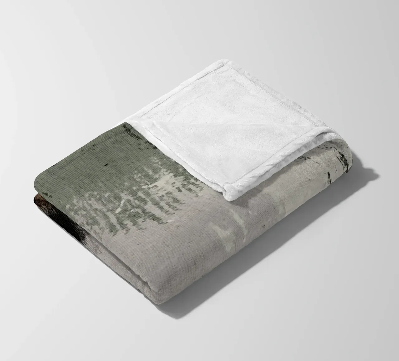 Abstract artwork with brushstrokes in beige, green, brown coperta in pile da Imaginative