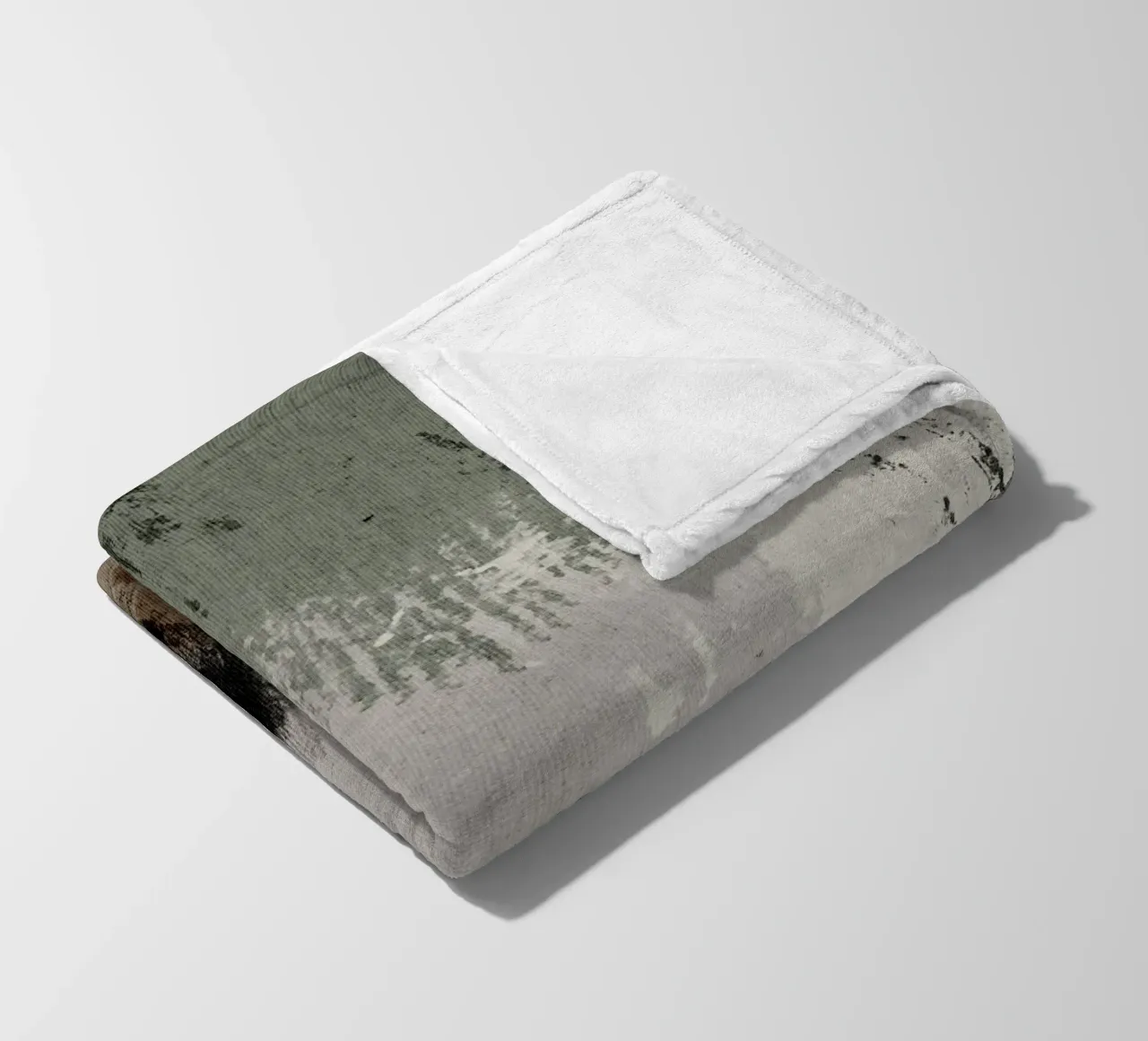 Abstract artwork with brushstrokes in beige, green, brown coperta in pile da Imaginative
