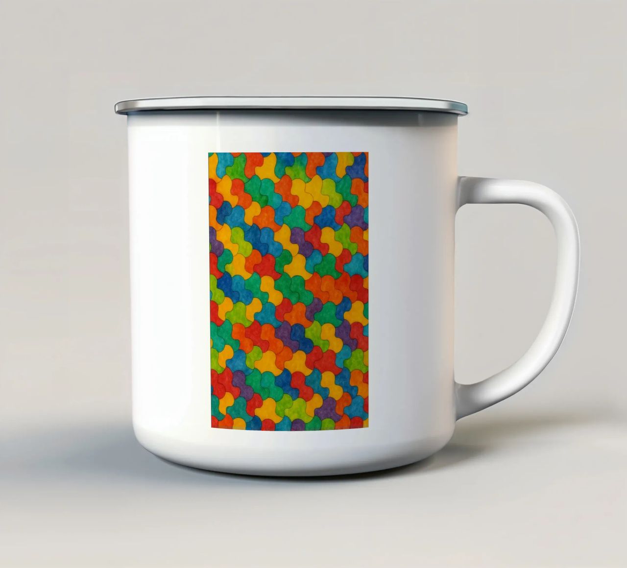 linea geometrica astratta di weabon tazza in smalto da arkhanz