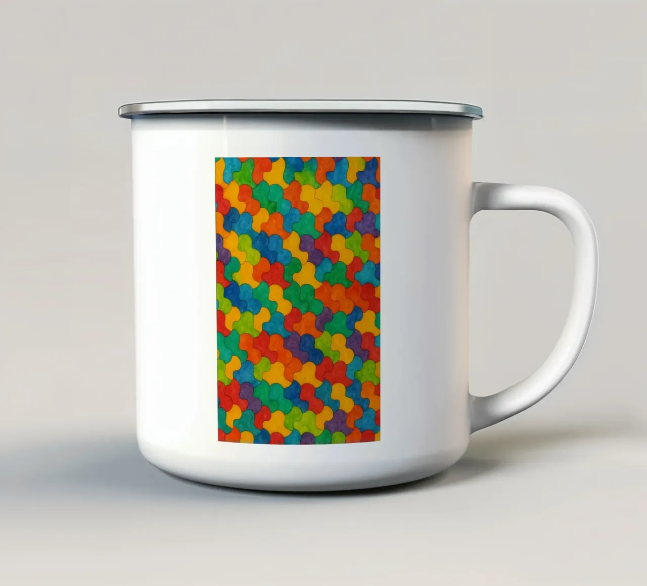 linea geometrica astratta di weabon tazza in smalto da arkhanz