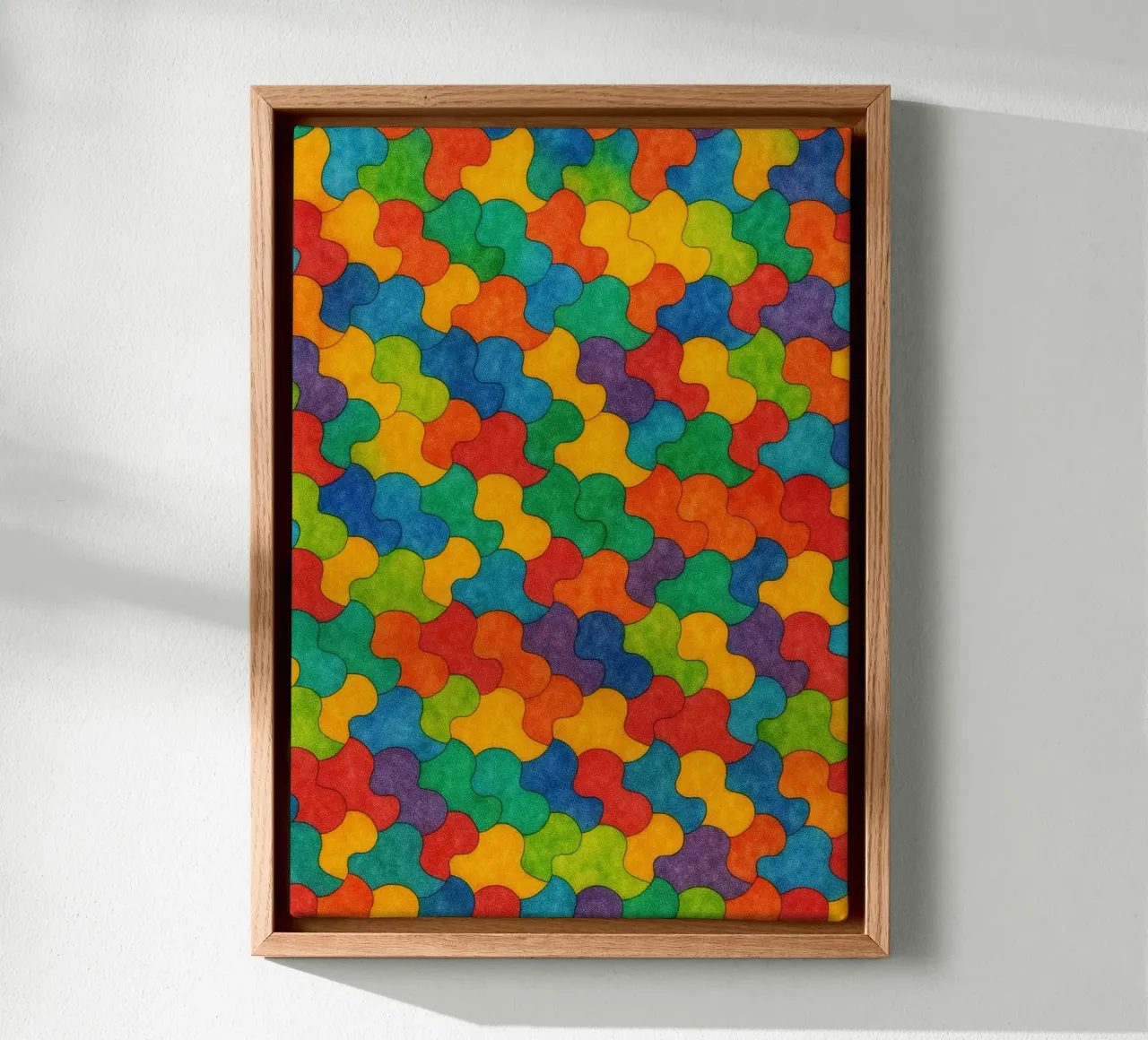 abstract geometric weabon line canvas with Floater frame by arkhanz
