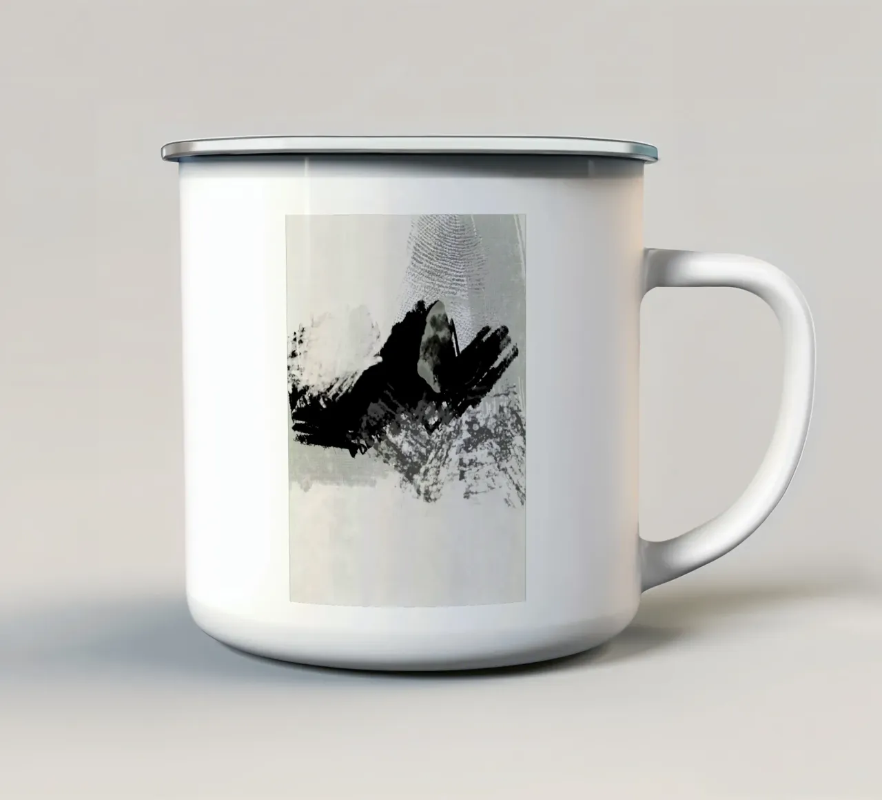 Pittura astratta con pennellate e texture tazza in smalto da Imaginative