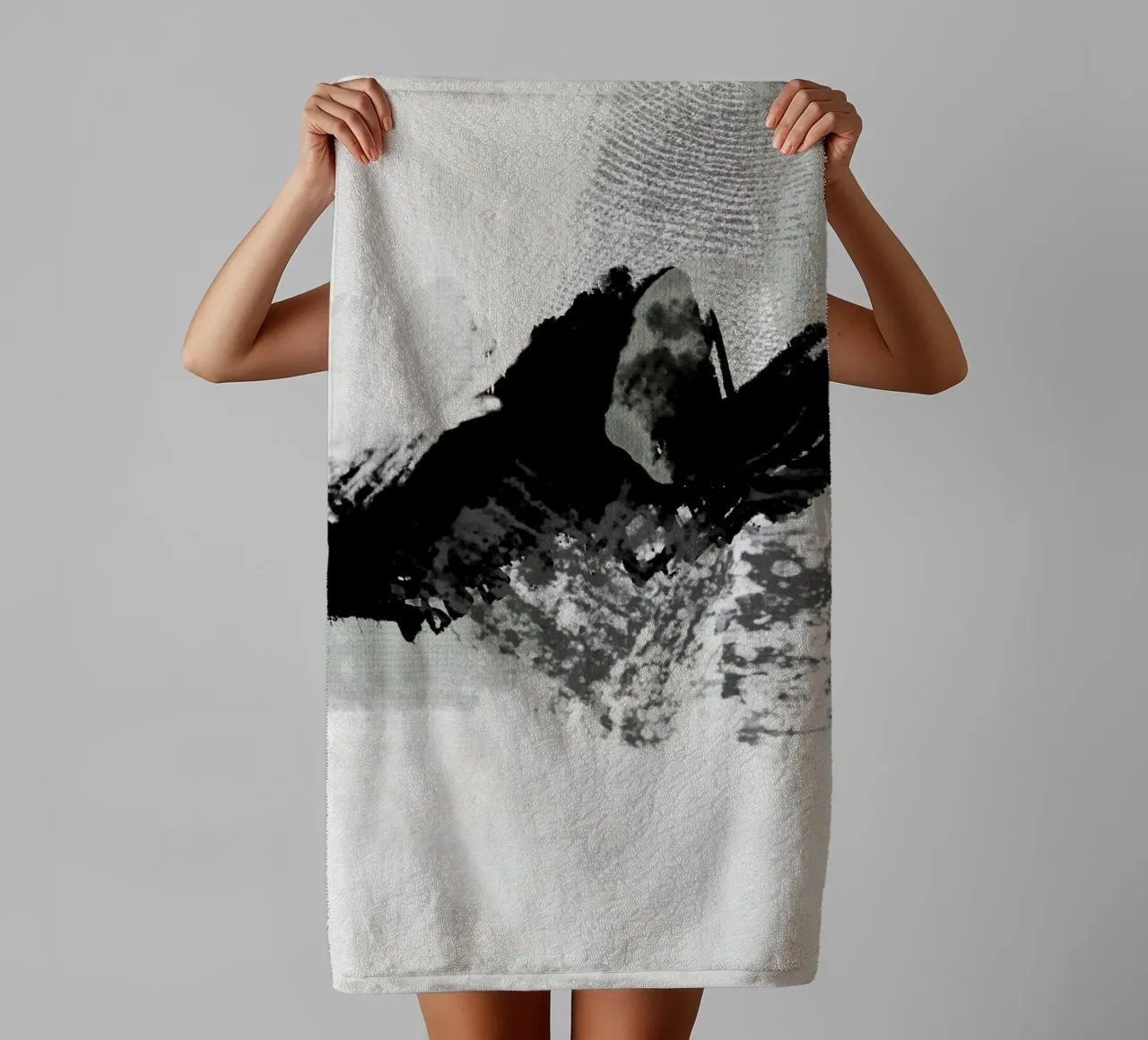 Abstract painting with brush strokes and textures towel by Imaginative