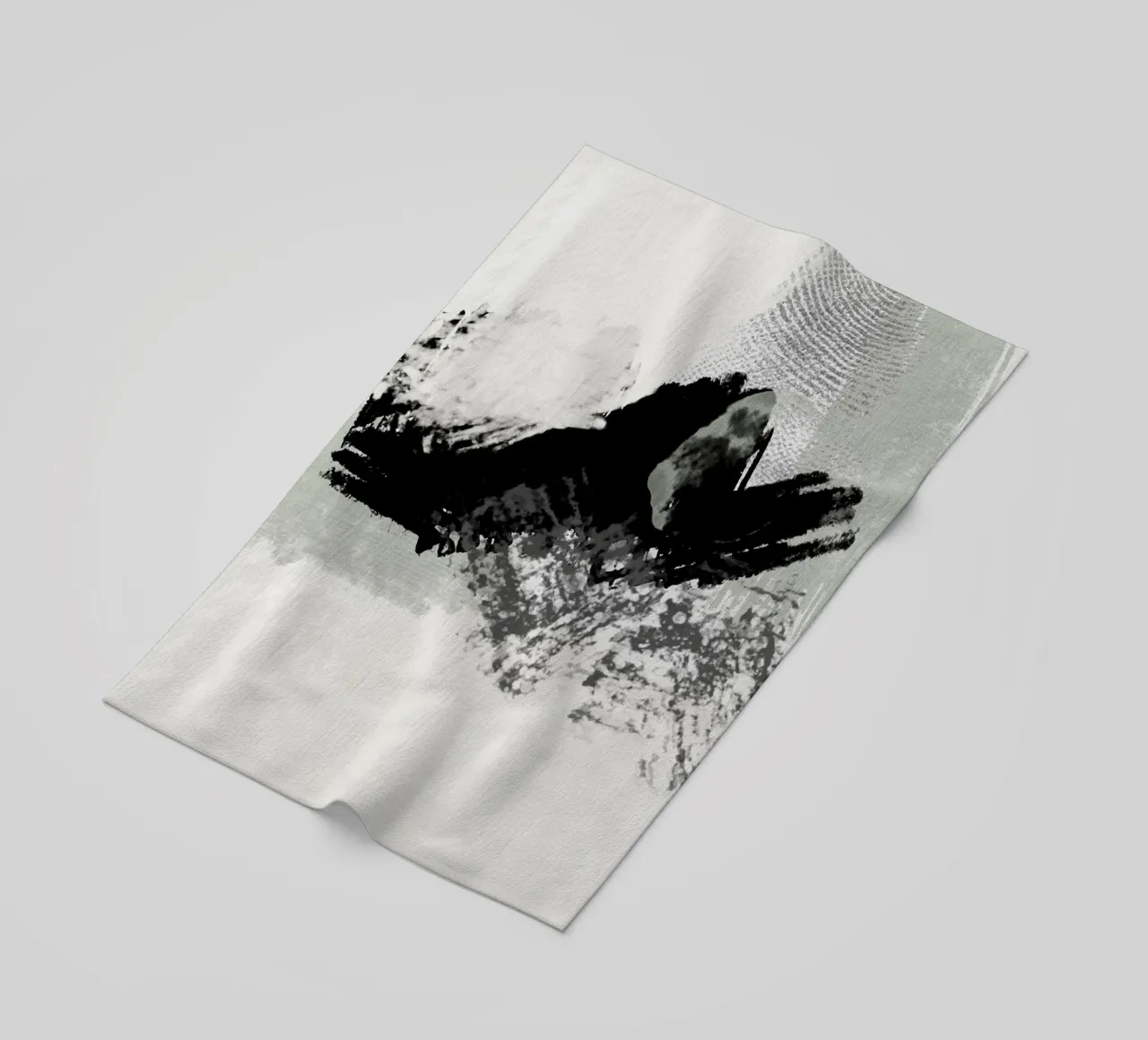Pittura astratta con pennellate e texture telo mare da Imaginative