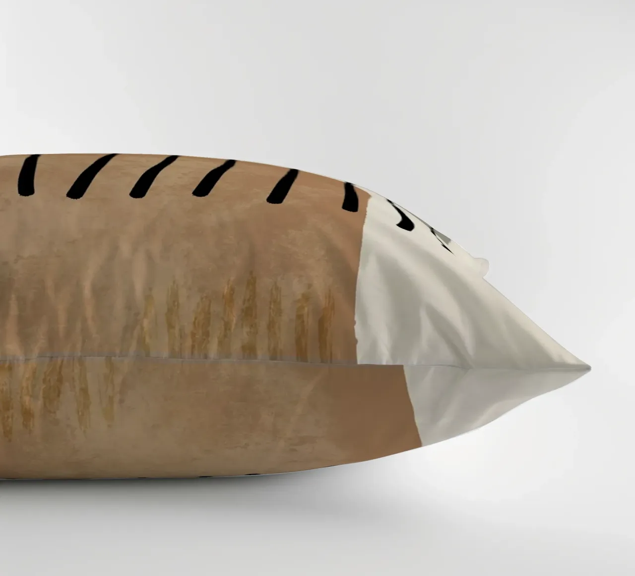 Modern abstract organic shapes and lines in earth tones cuscino da Imaginative